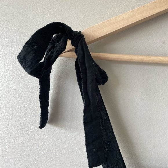 House of Harlow 1960 tank top with tie straps medium women's shirt eyelet black - Picture 8 of 13